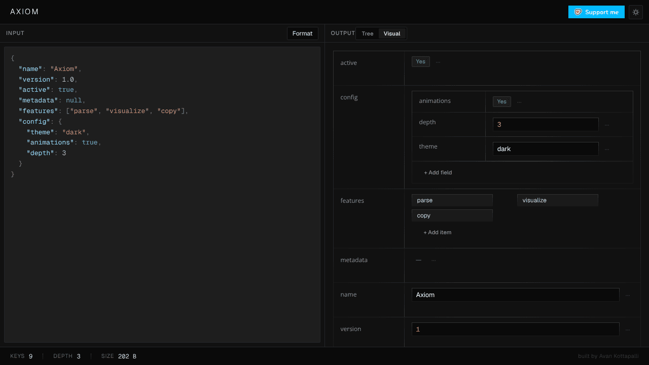 Axiom website screenshot