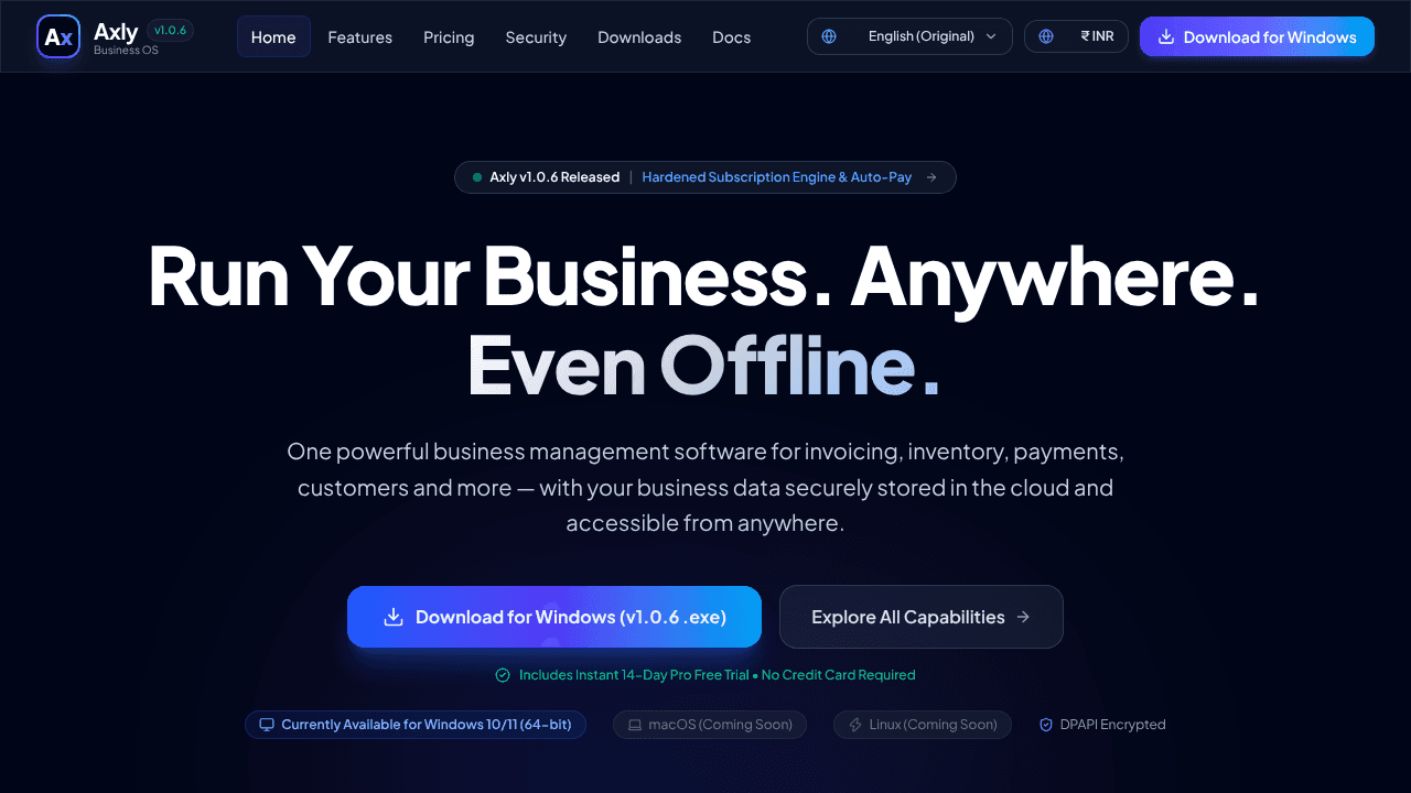 Axly website screenshot
