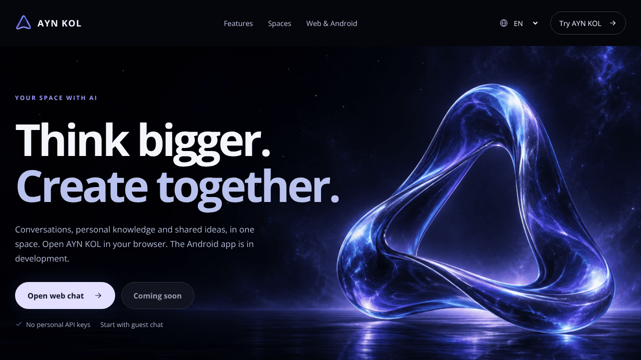AYN KOL AI website screenshot