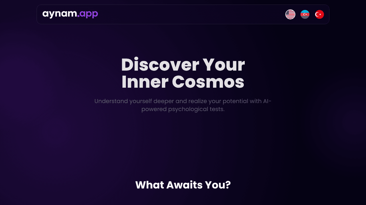 Aynam.App: AI Psychology Insights website screenshot
