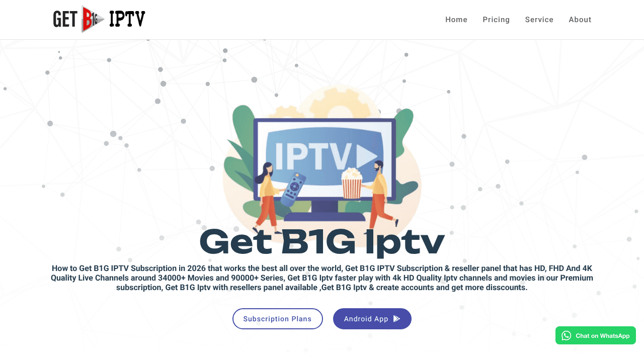 B1G IPTV Streaming website screenshot