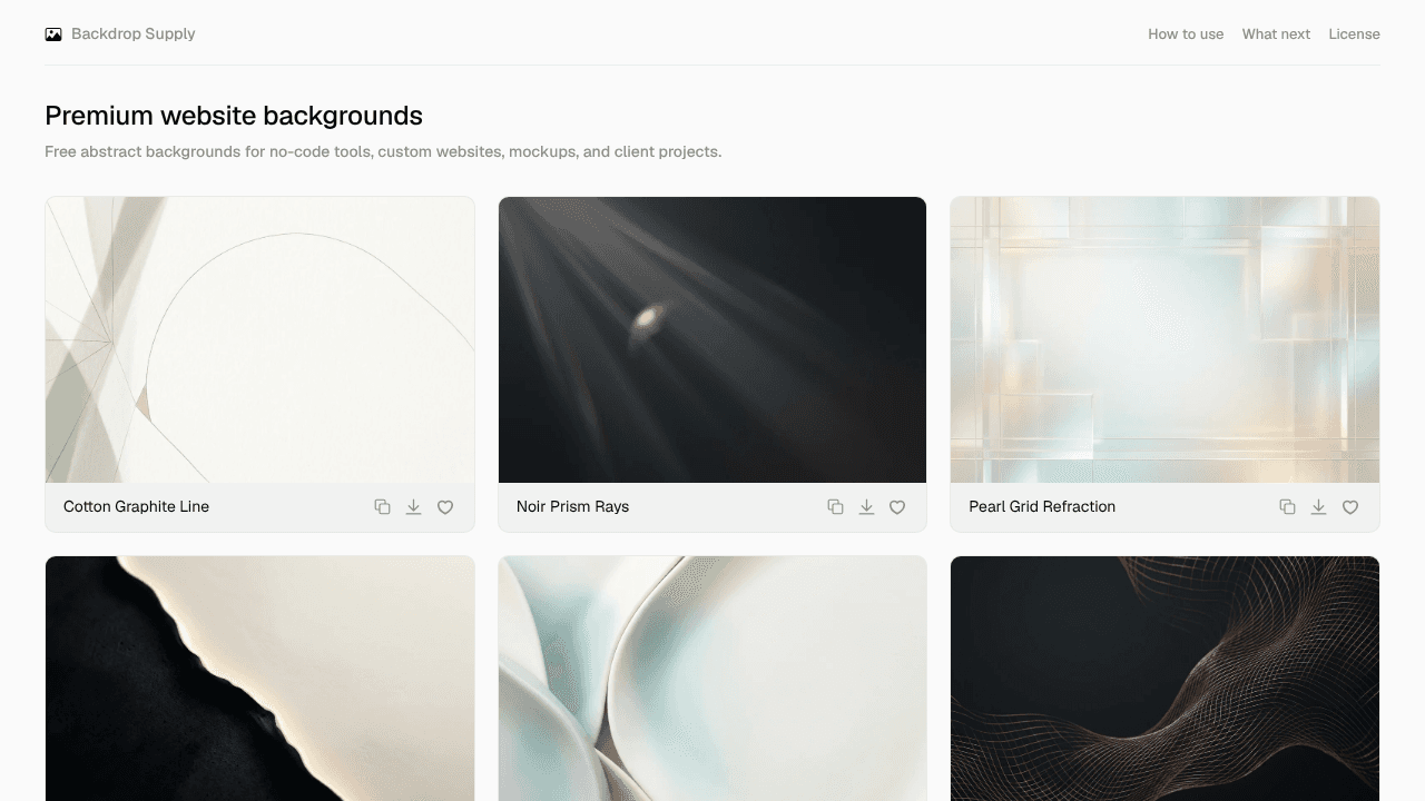 Backdrop Supply website screenshot