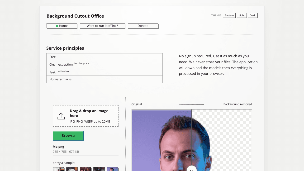 Background Cutout Office website screenshot