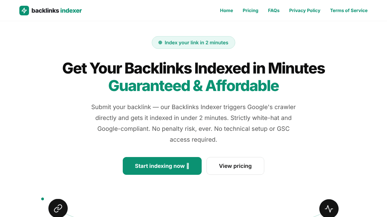 backlinkindexer.online website screenshot