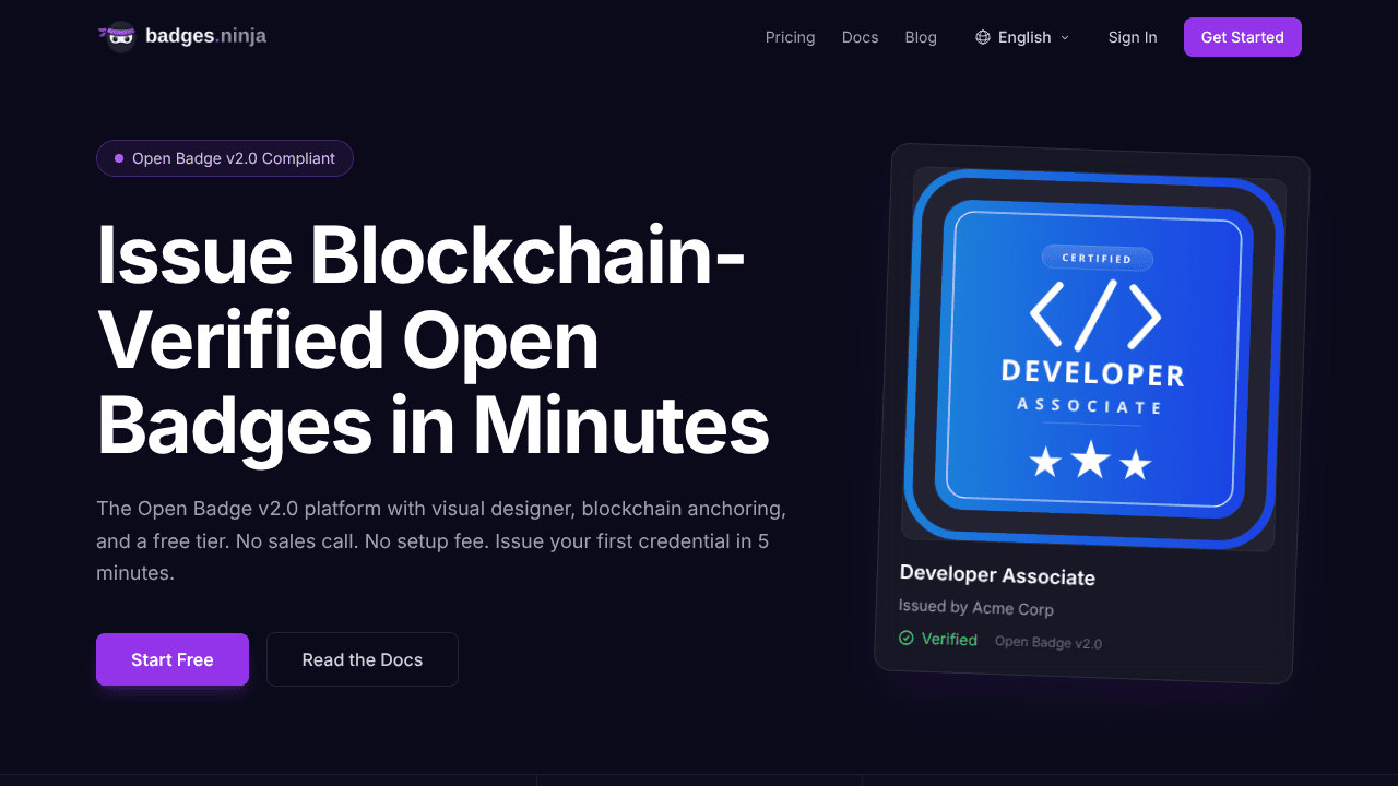 badges.ninja website screenshot