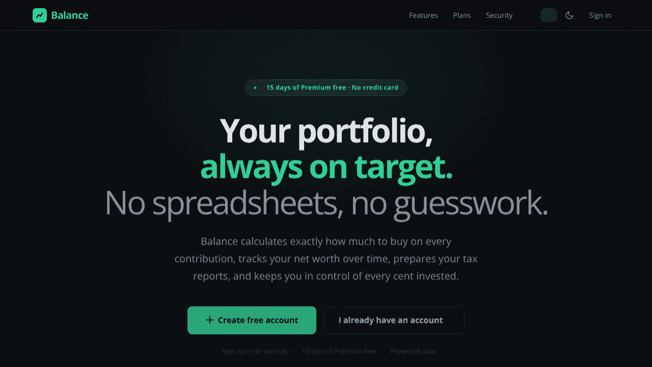 Balance Invest website screenshot