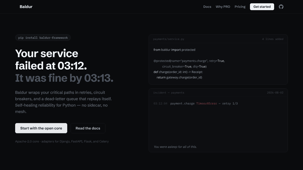 Baldur website screenshot