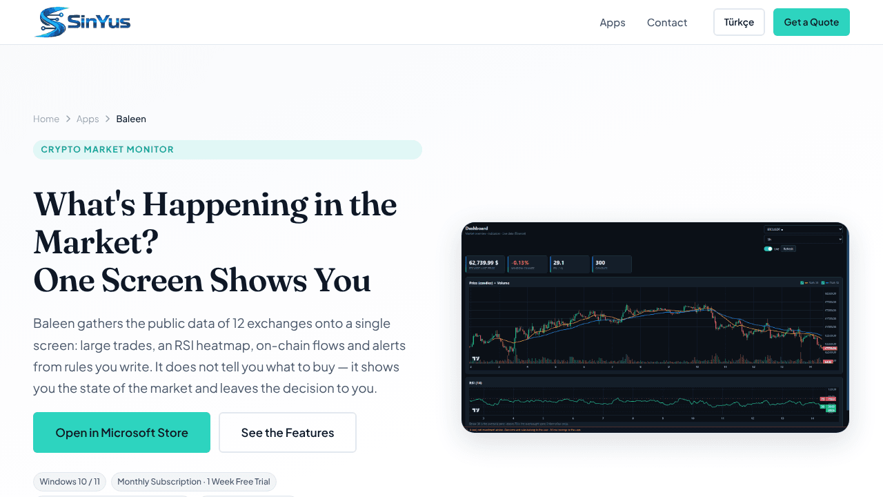 Baleen website screenshot