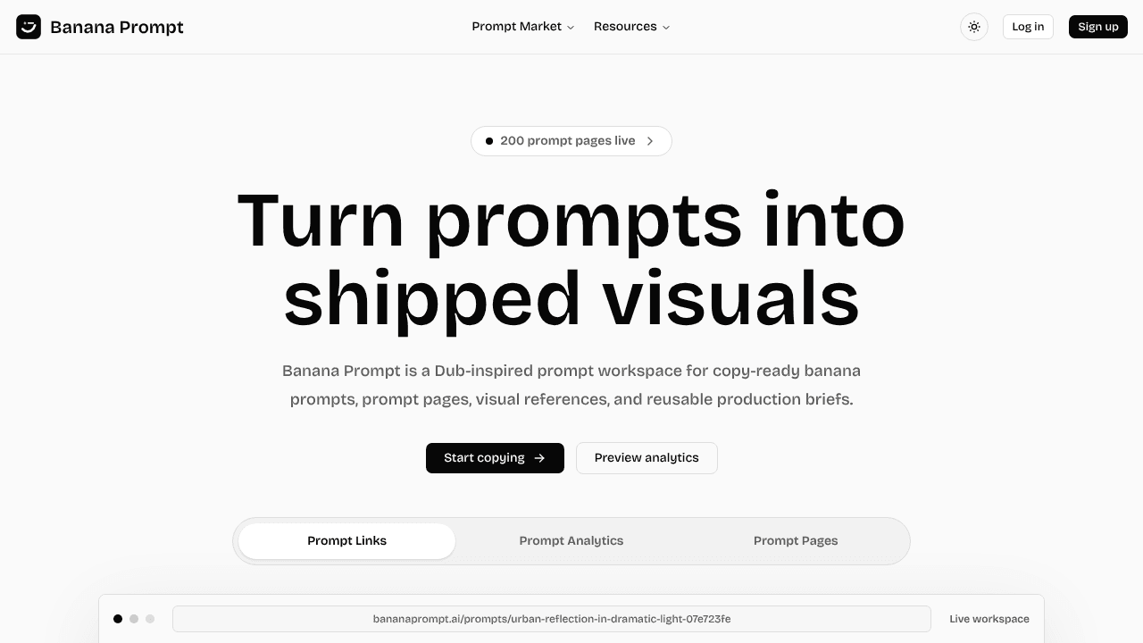 Banana Prompt website screenshot