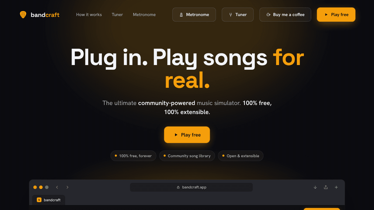 BandCraft website screenshot
