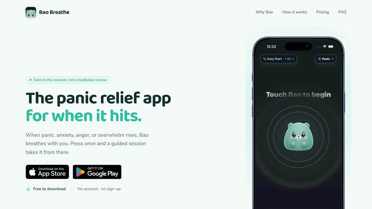 Bao Breathe website screenshot
