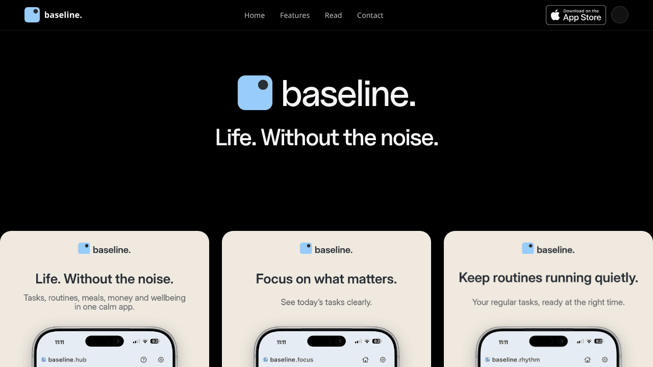 baseline. website screenshot