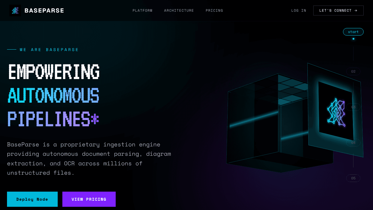 BaseParse website screenshot