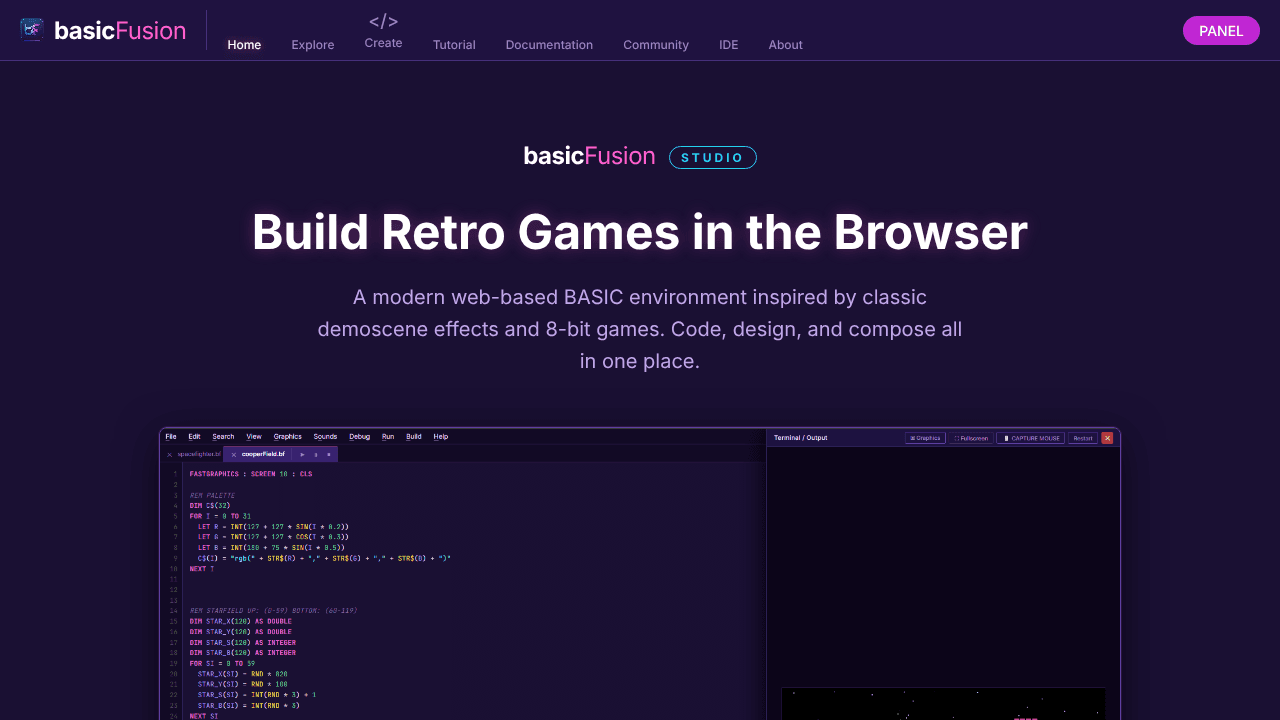 basicfusion studio website screenshot