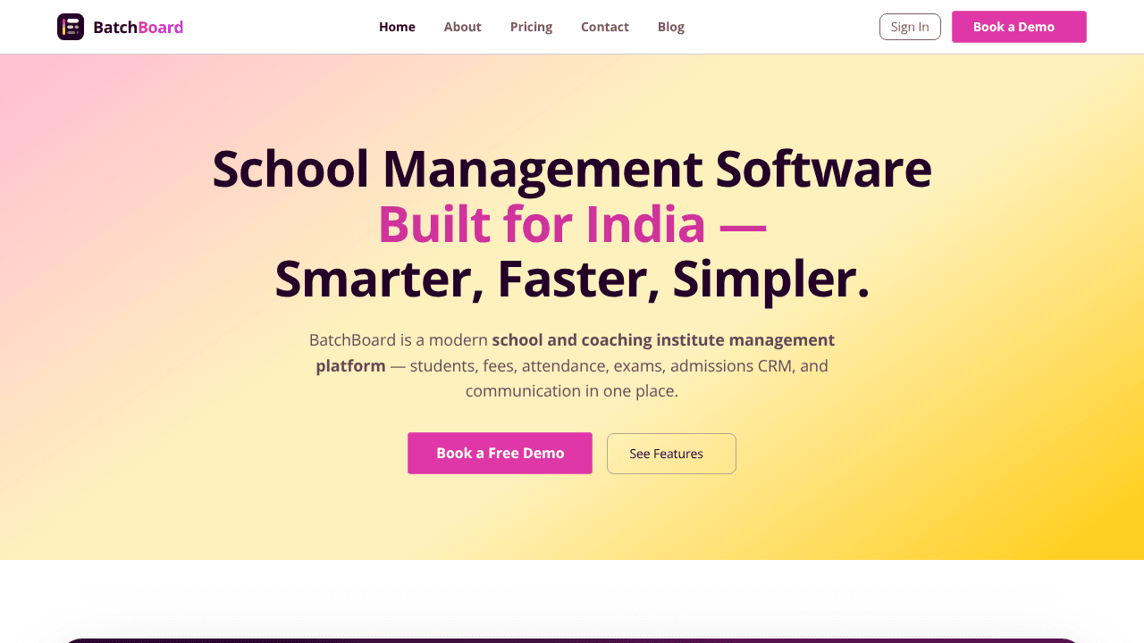 BatchBoard website screenshot