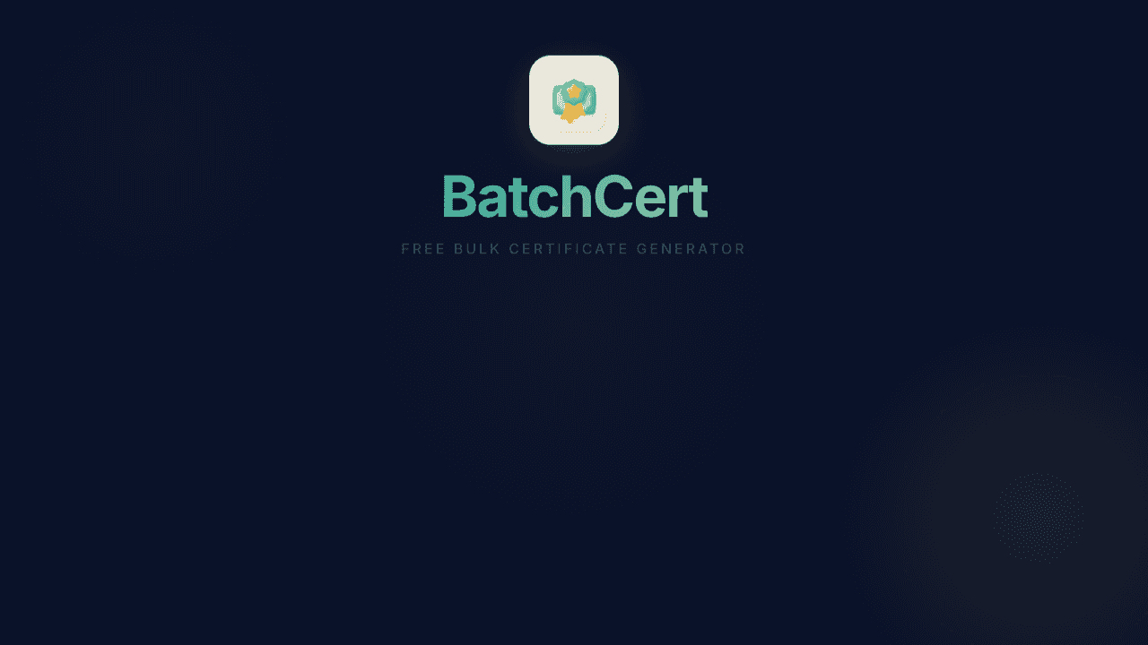 BatchCert website screenshot