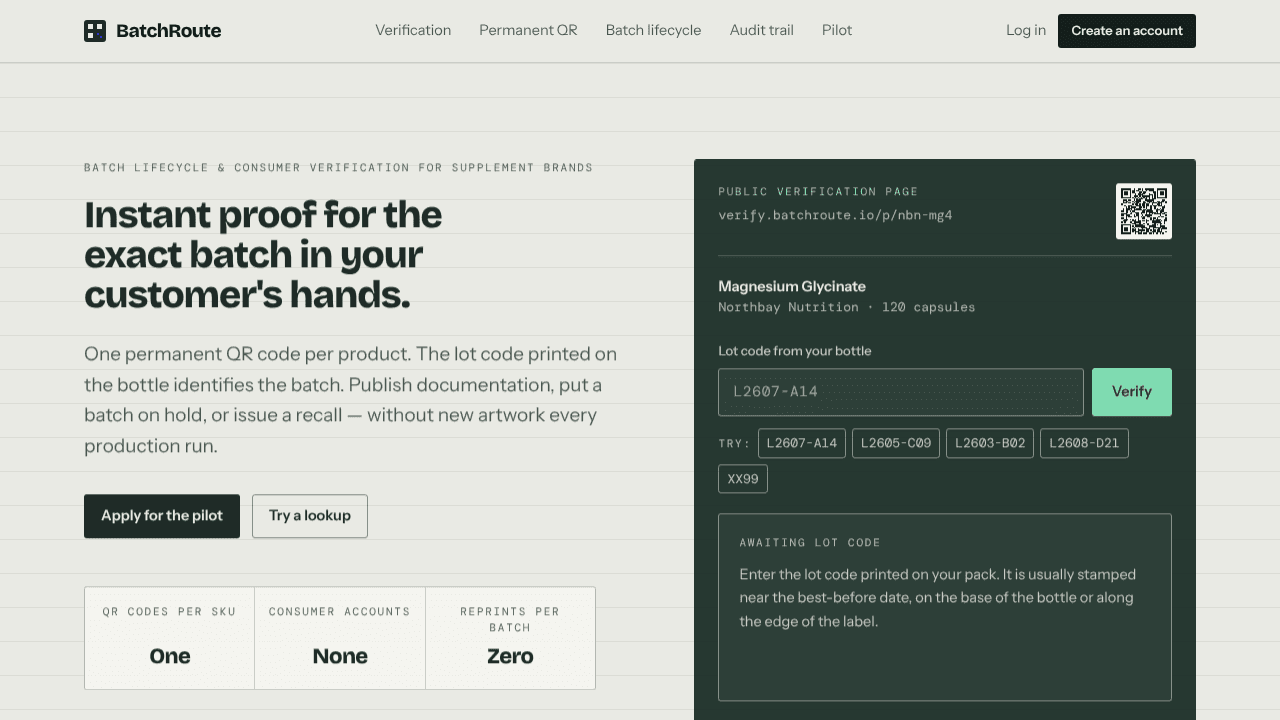 BatchRoute website screenshot
