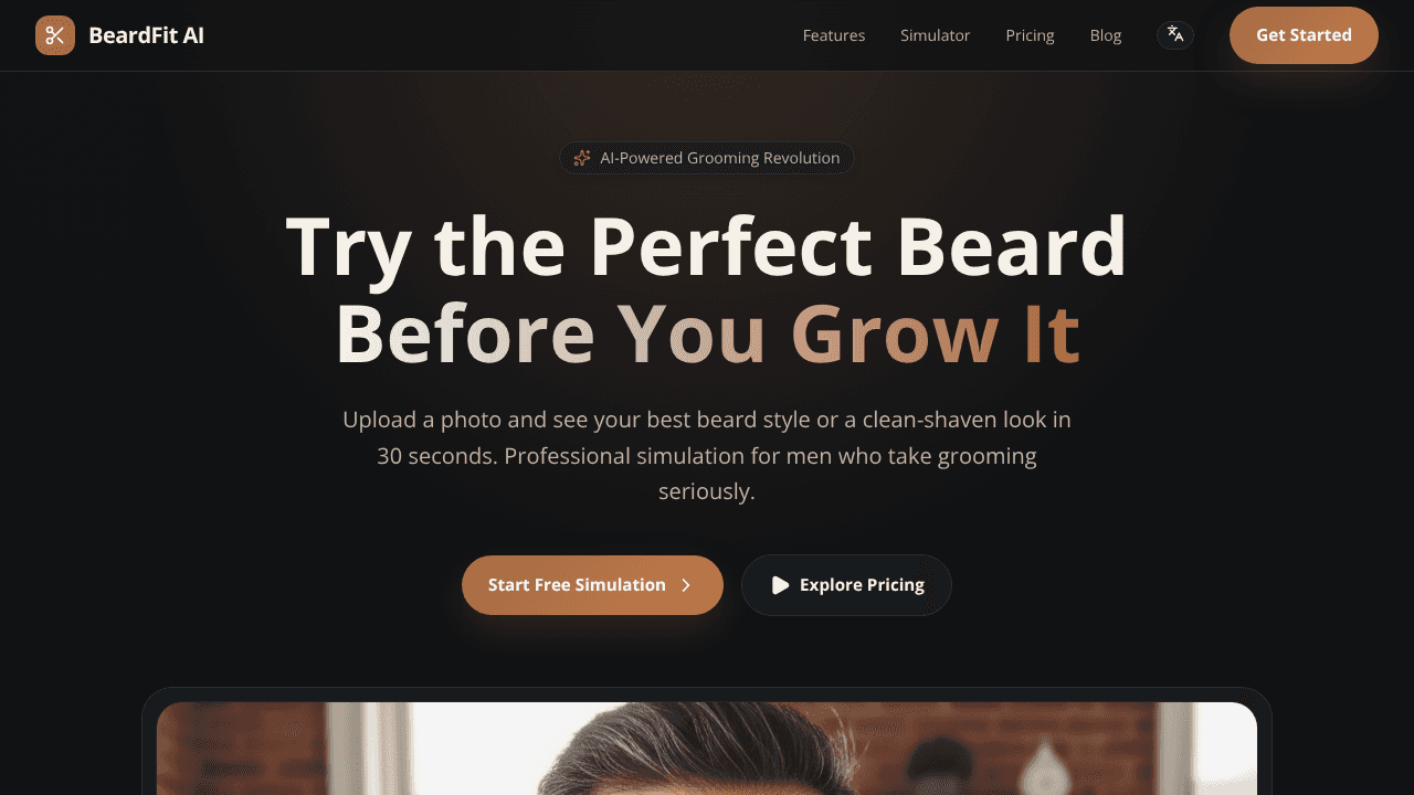 BeardFit AI website screenshot