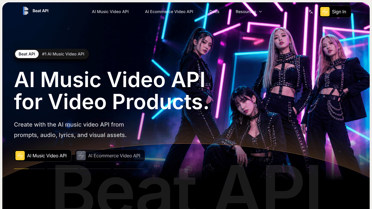 BeatAPI website screenshot