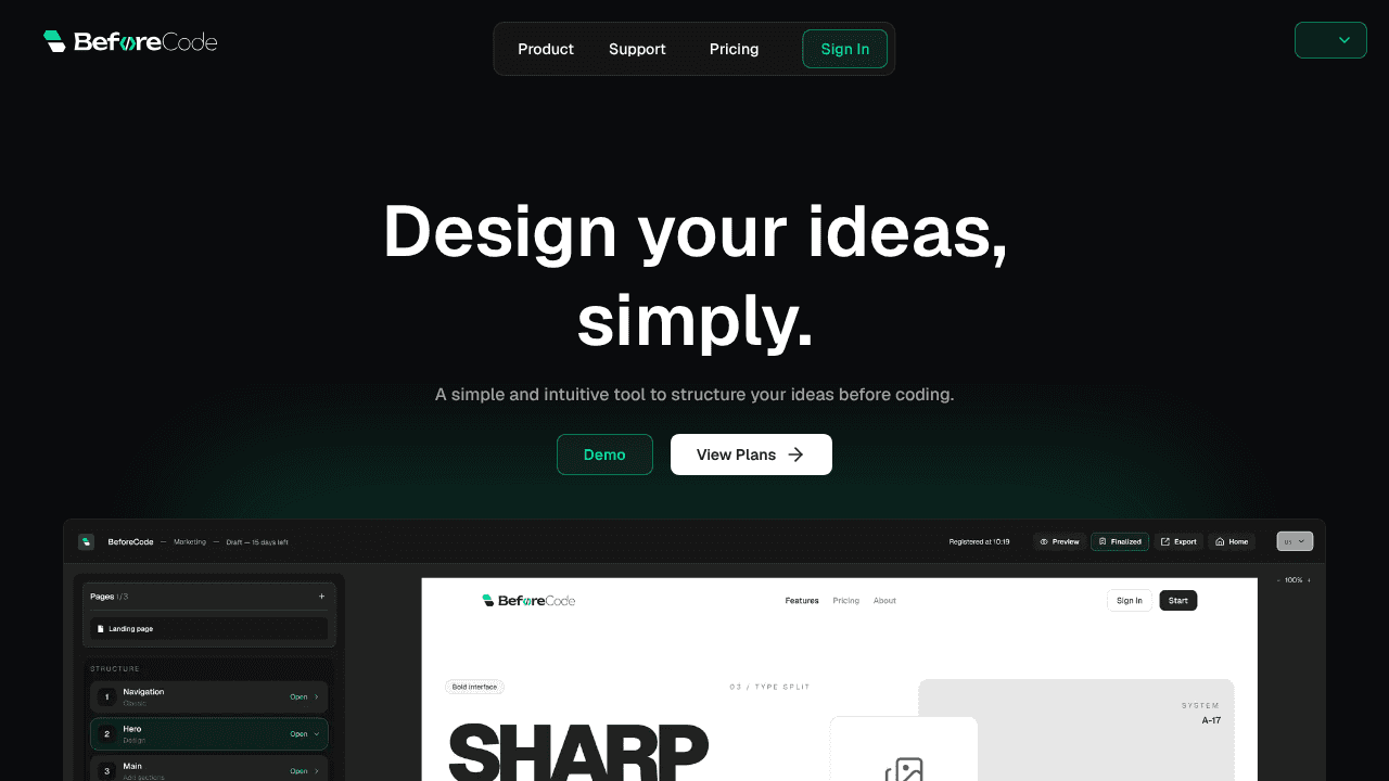 BeforeCode website screenshot