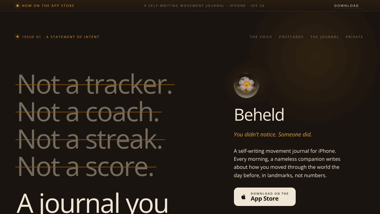 Beheld website screenshot