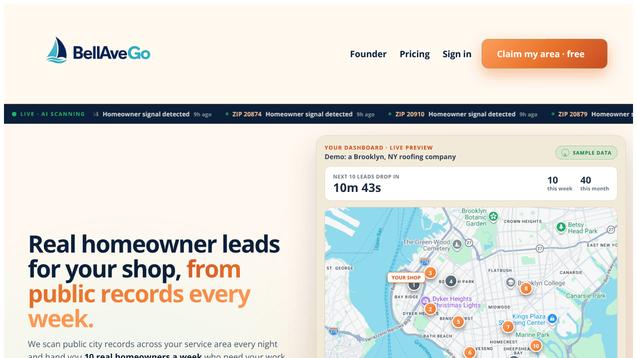 BellAveGo website screenshot