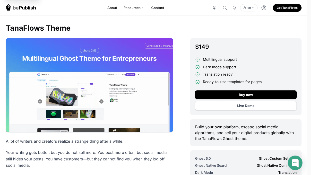 bePublish website screenshot