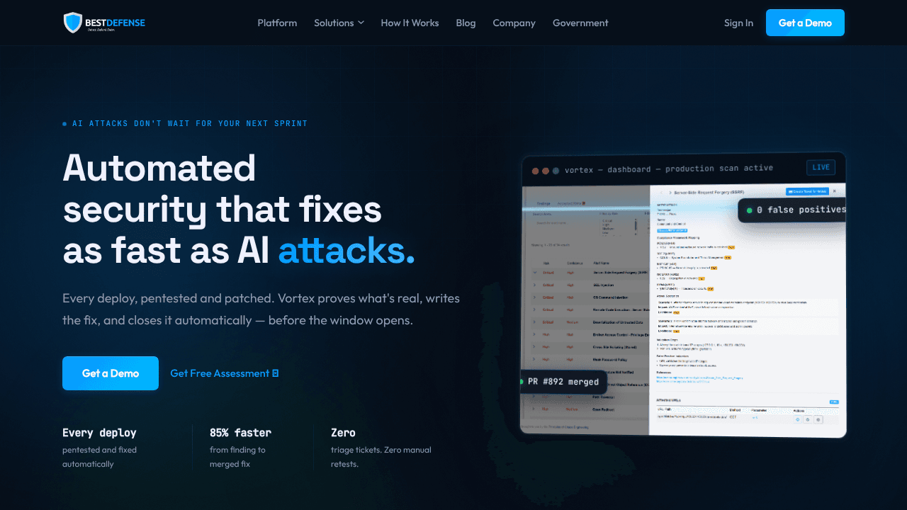 BestDefense.io website screenshot