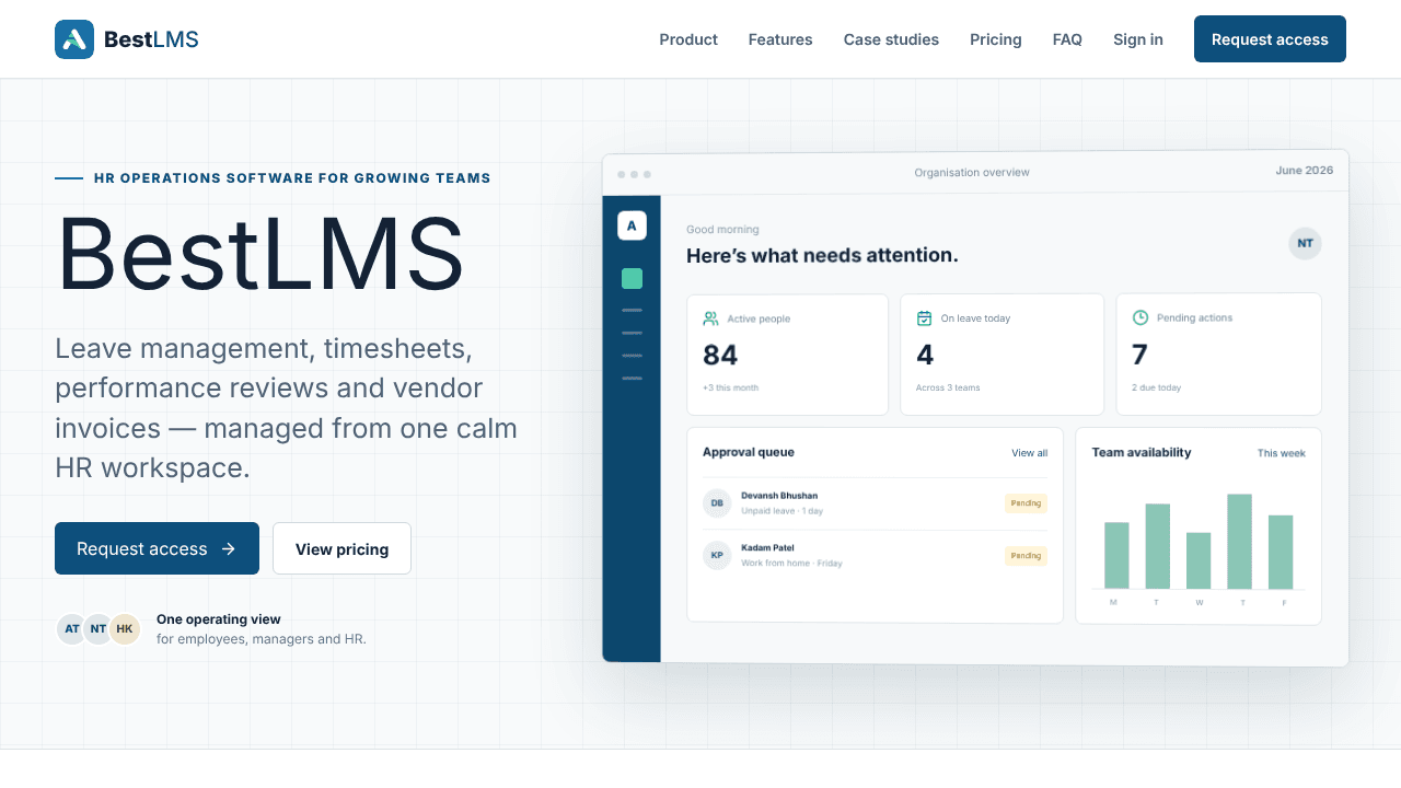 BestLMS website screenshot