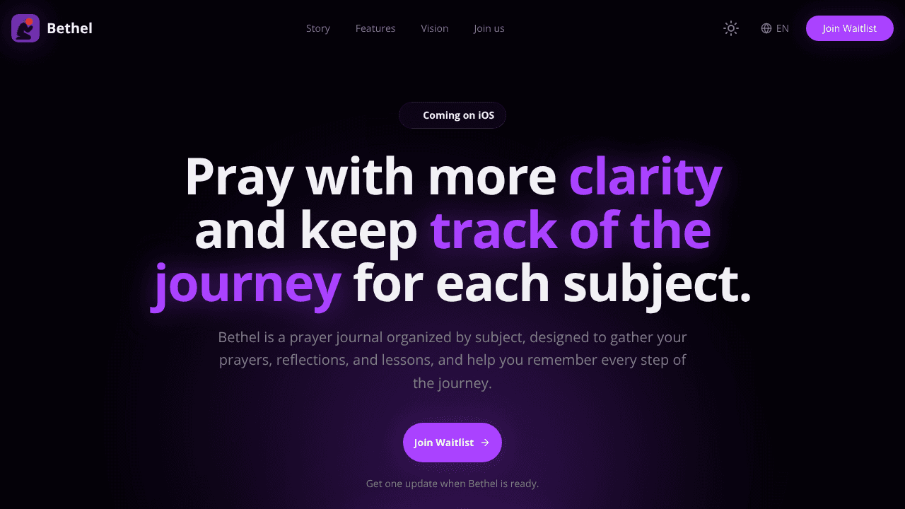Bethel website screenshot