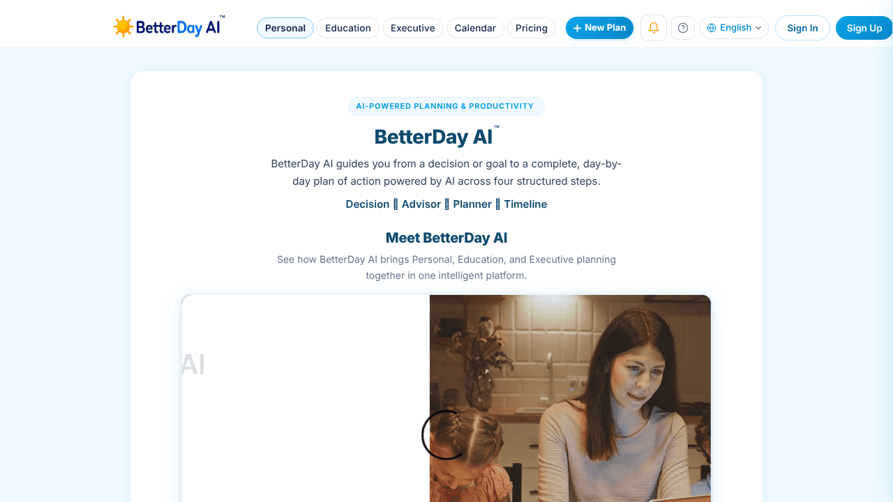 BetterDay AI website screenshot
