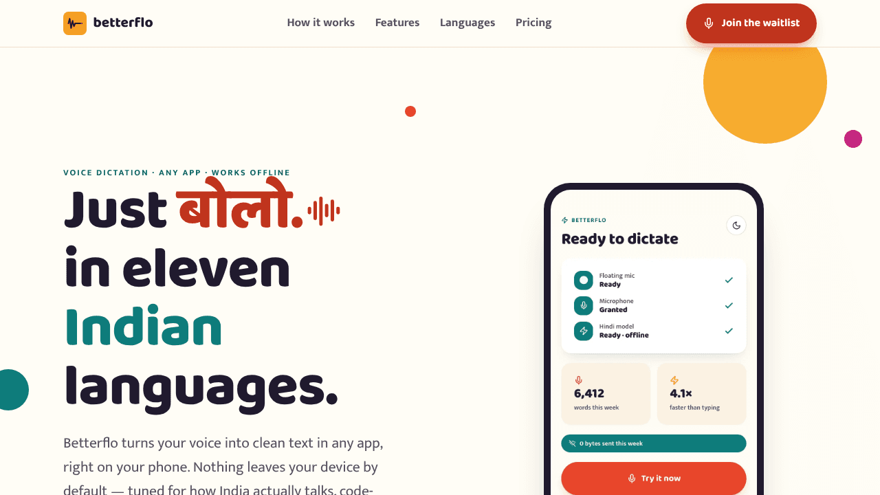 Betterflo website screenshot