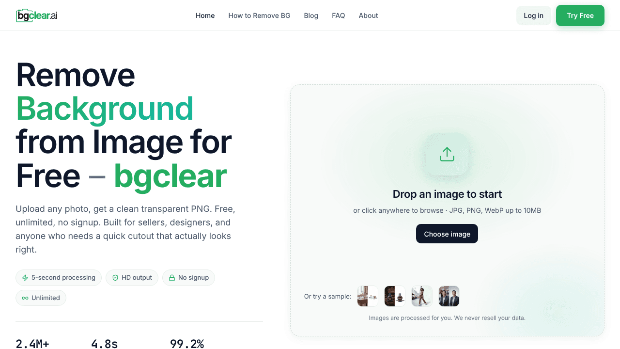 bgclear website screenshot
