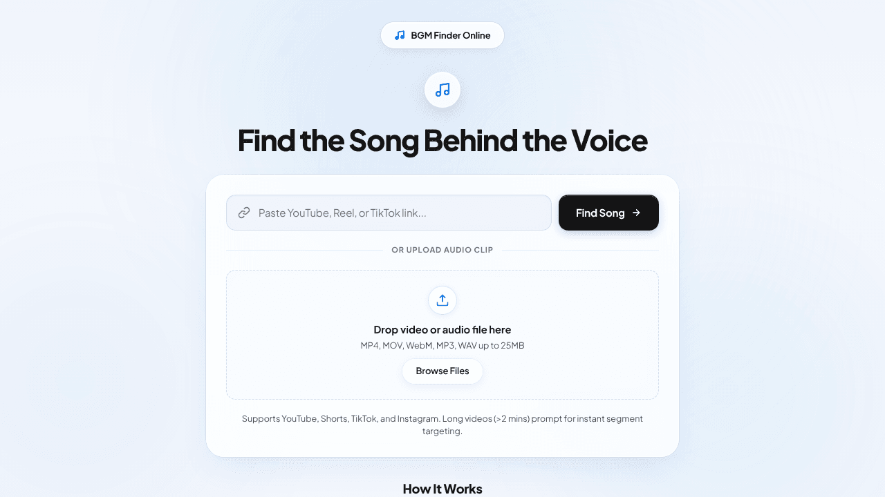 BGM Finder Online website screenshot