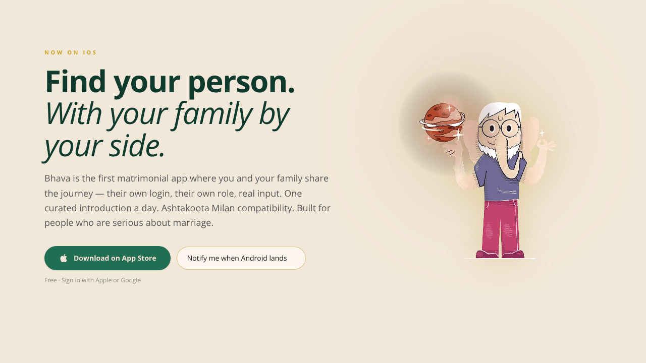 Bhava website screenshot