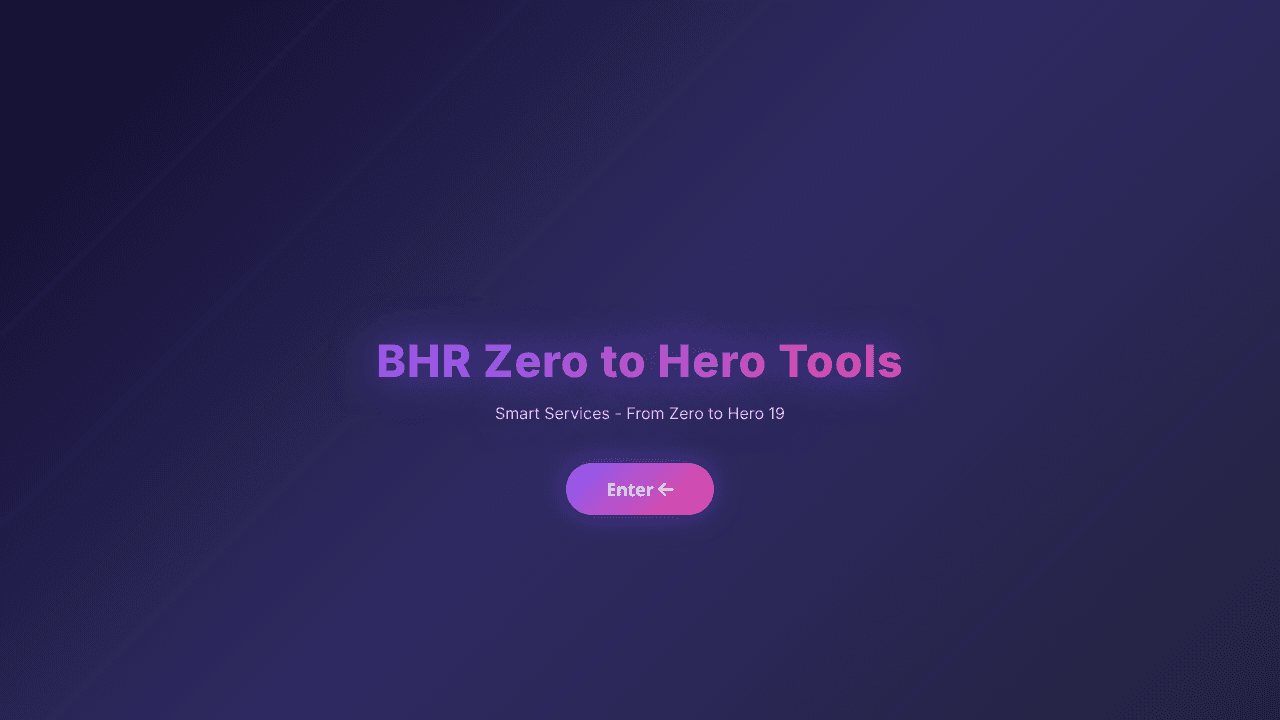  BHR Zero to Hero Tools website screenshot