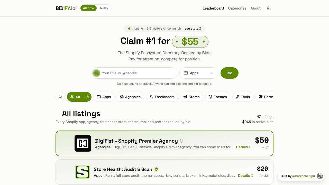 Bidify website screenshot