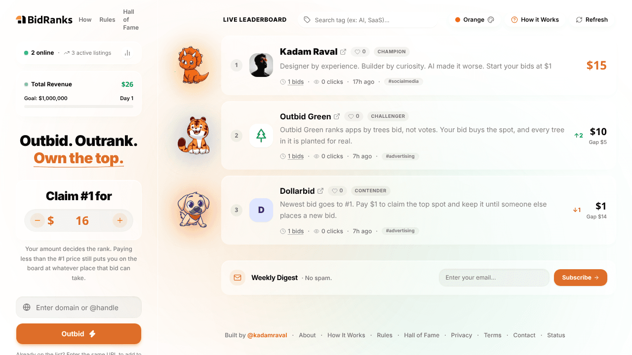 Bidranks website screenshot