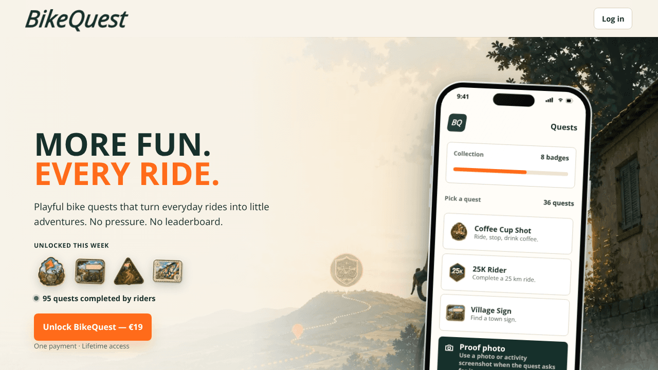 BikeQuest website screenshot