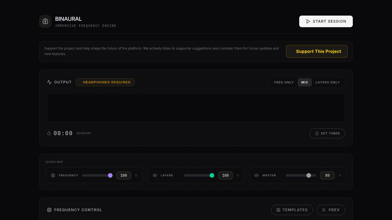 Binaural Online website screenshot