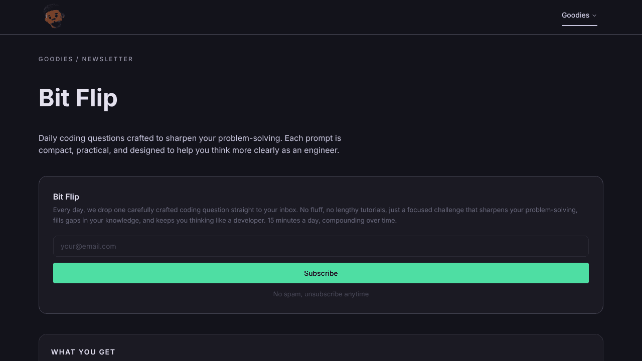 Bit Flip website screenshot