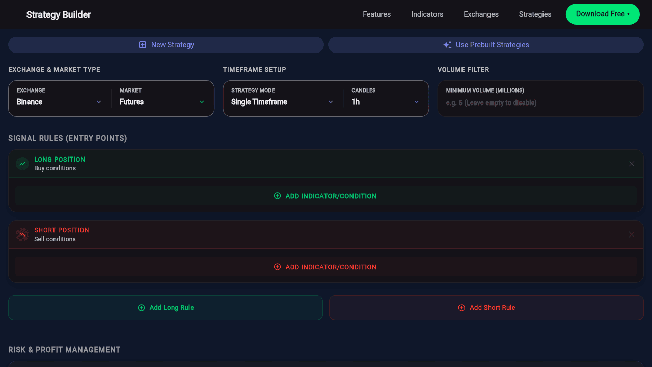 BitLogic: Crypto Screener website screenshot