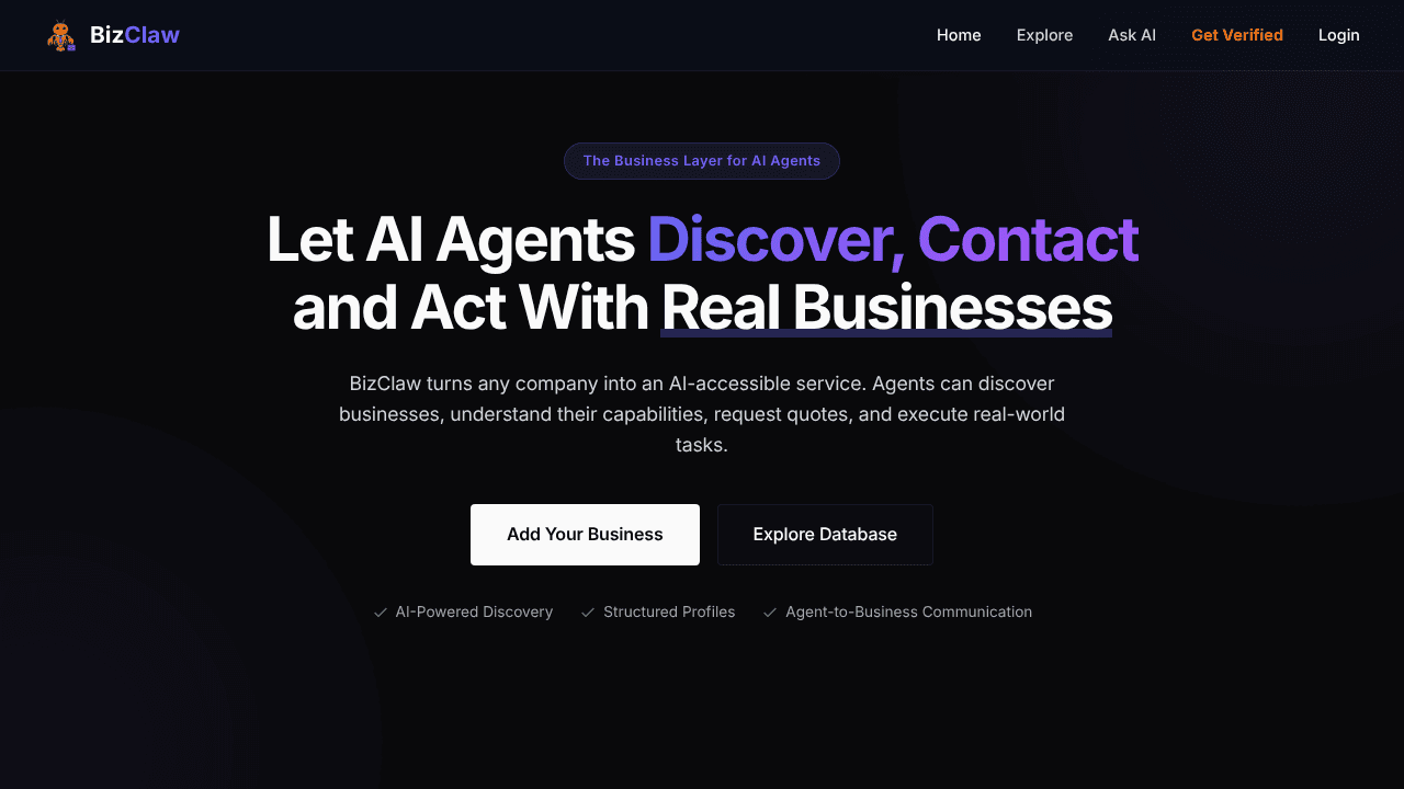 BizClaw website screenshot