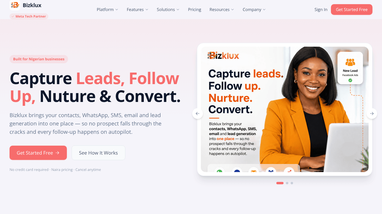 Bizklux website screenshot