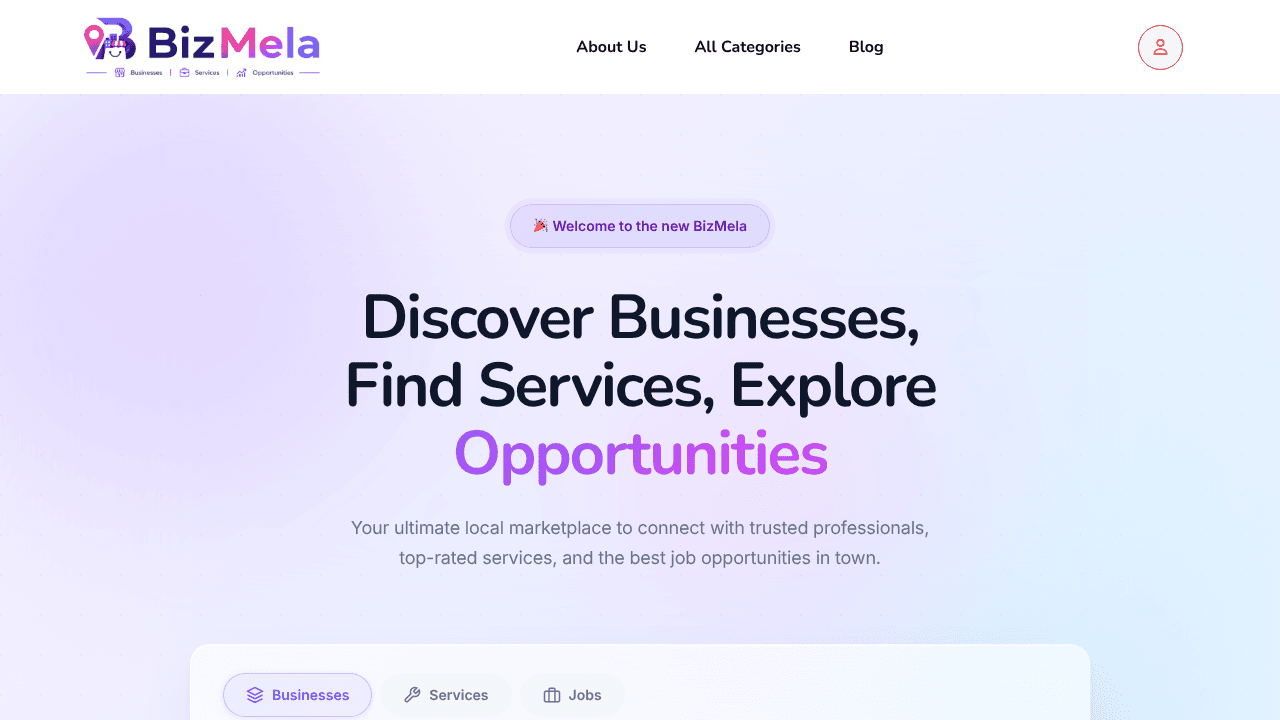 bizmela.in website screenshot