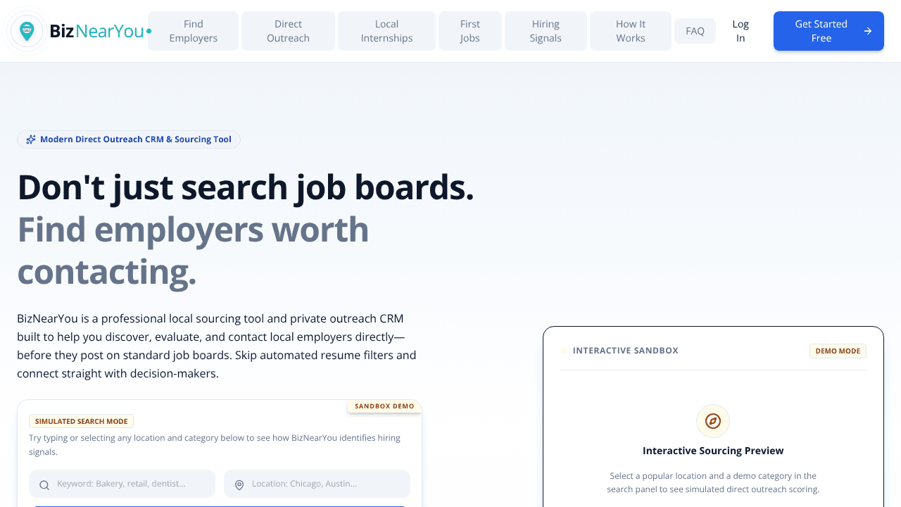 BizNearYou website screenshot