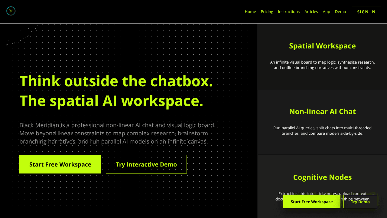 Black Meridian website screenshot