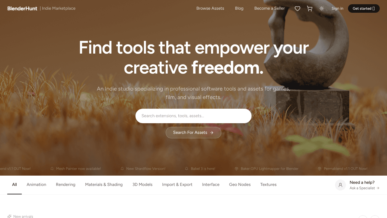 BlenderHunt website screenshot