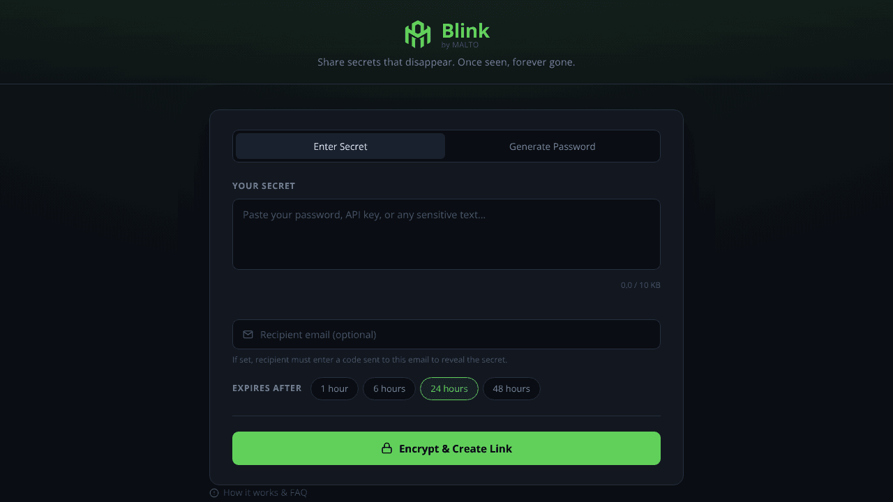 Blink website screenshot