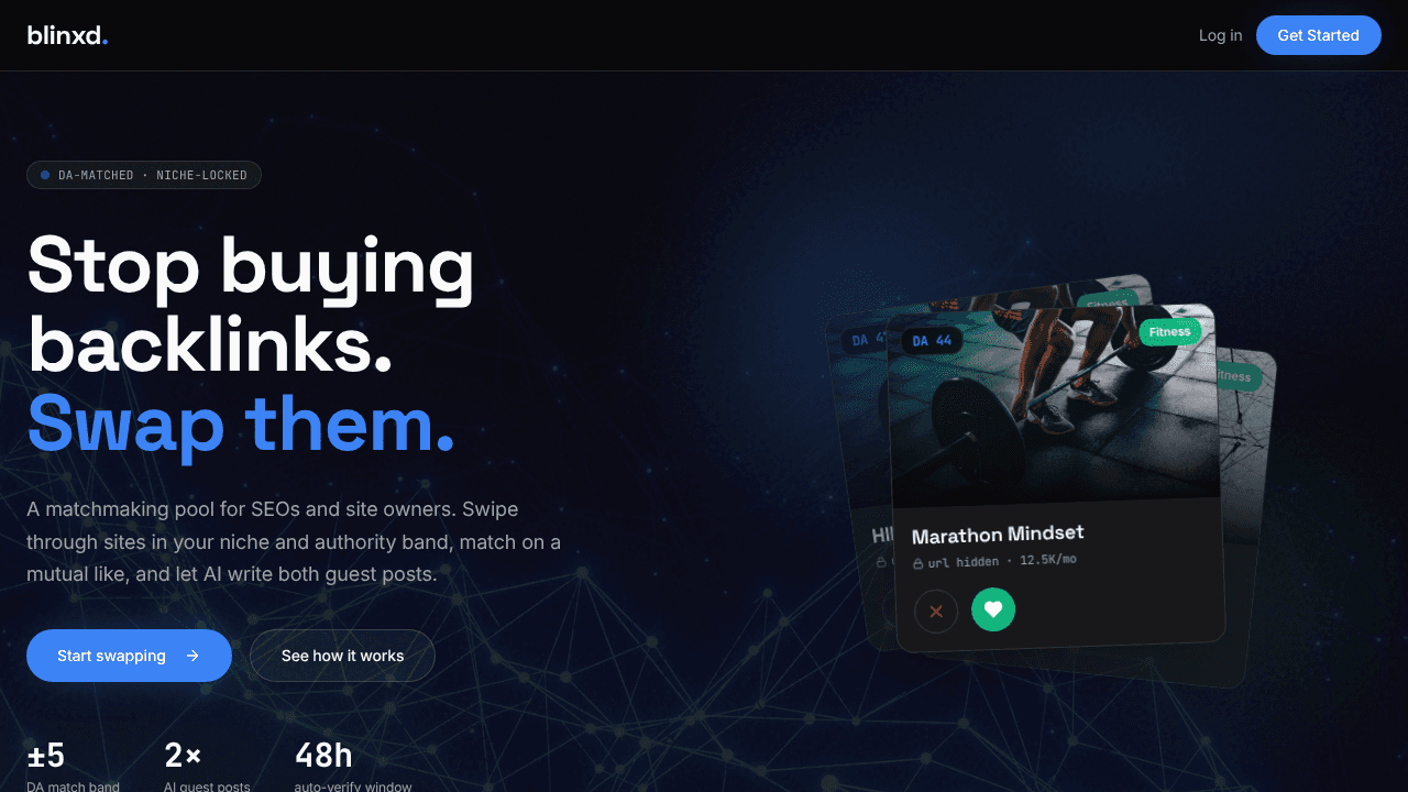 Blinxd website screenshot